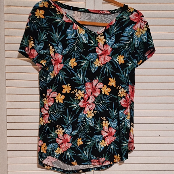 NOBO No-Boundaries Floral Orchid Blouse Size Large - Picture 5 of 5